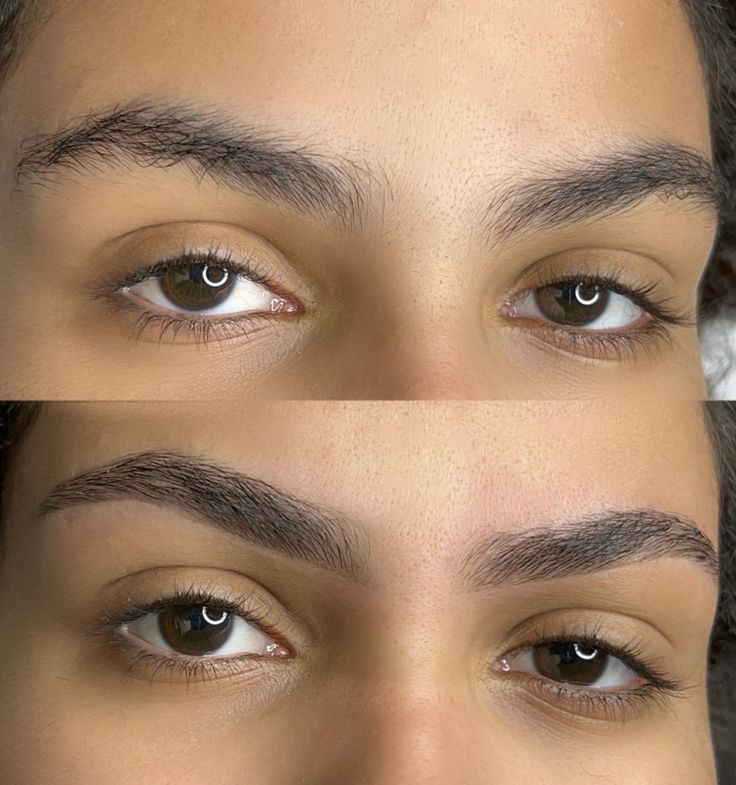 Antes e depois de brow lamination